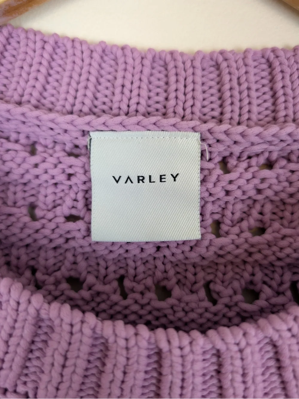 Varley Fillmore Purple Knit Short Sleeve Sweater